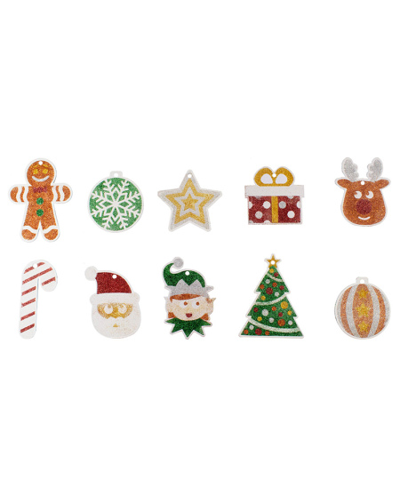 Sädelusega kaunistamise komplekt LOOLIPO Jõulukaunistused, 10 tk.
