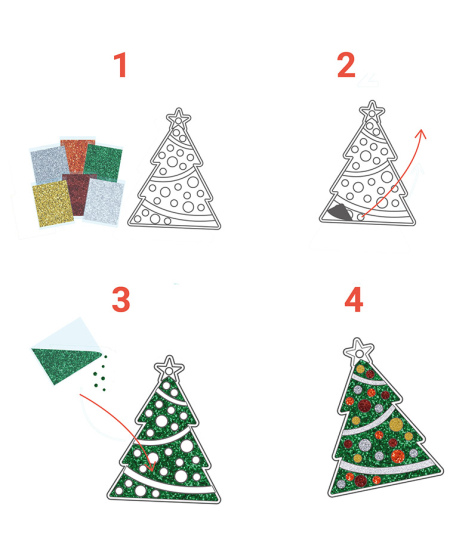 Sädelusega kaunistamise komplekt LOOLIPO Jõulukaunistused, 10 tk.