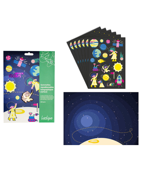 Holograafilised siirdatavad kleebised LOOLIPO Kosmos, 120 tk.