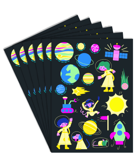 Holograafilised siirdatavad kleebised LOOLIPO Kosmos, 120 tk.