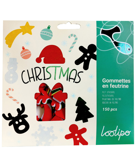 Vildist kleebised kaunistamiseks LOOLIPO Jõulud, 150 tk.