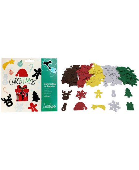 Vildist kleebised kaunistamiseks LOOLIPO Jõulud, 150 tk.