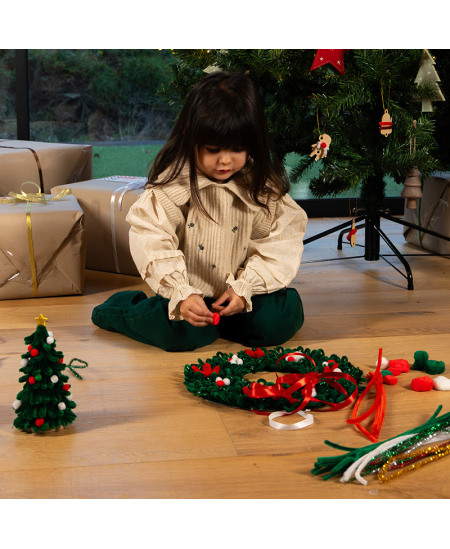 Šenilltraatide, pompoonide ja liikuvate silmade komplekt LOOLIPO Maxi Jõulud, 300 tk.