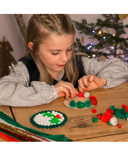 Šenilltraatide, pompoonide ja liikuvate silmade komplekt LOOLIPO Maxi Jõulud, 300 tk.