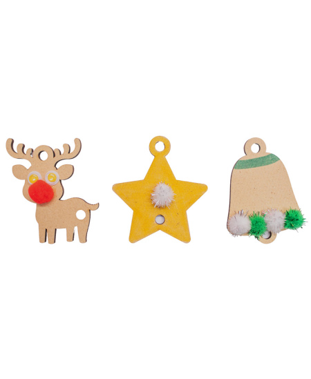 Puidust kuuseehete komplekt kaunistamiseks LOOLIPO, 50 tk.