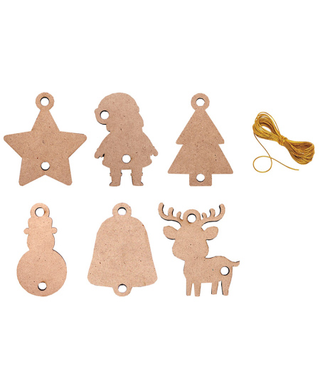 Puidust kuuseehete komplekt kaunistamiseks LOOLIPO, 50 tk.