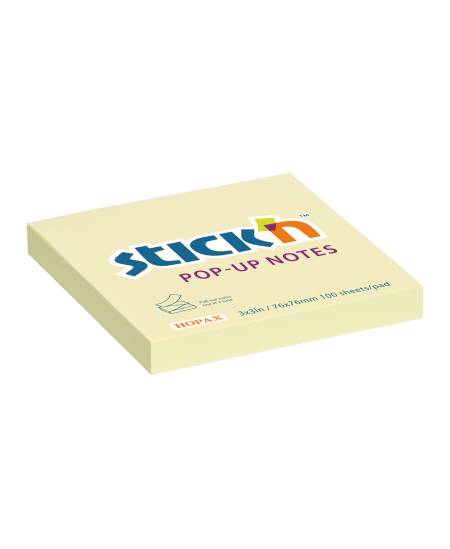 Kleepmärkmed STICK´N, 76 x 76 mm, 100 lehte, kollased