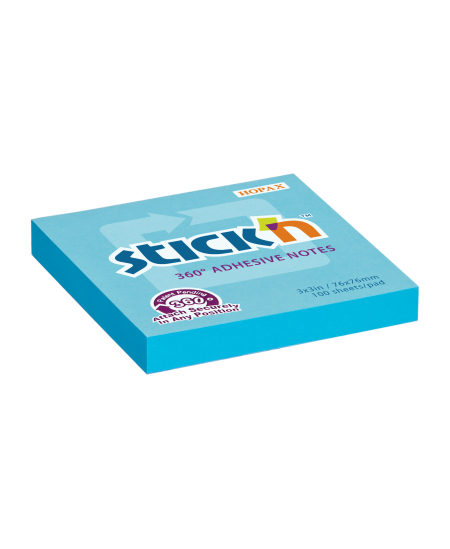 Kleepmärkmed STICK´N, 360°, 76 x 76 mm, 100 lehte, sinised
