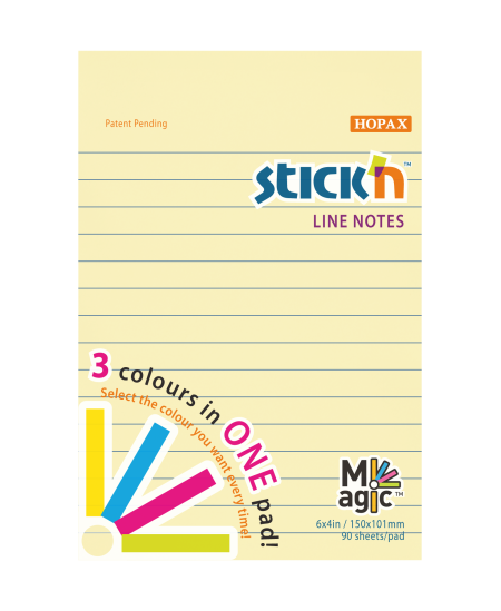 Kleepmärkmed STICK´N MAGIC, 150x101 mm, 90 lehte, erinevad pastelsed värvid