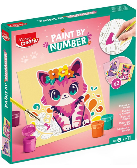 Maalimine numbrite järgi MAPED Creativ Kass ja jänes, 20x20 cm