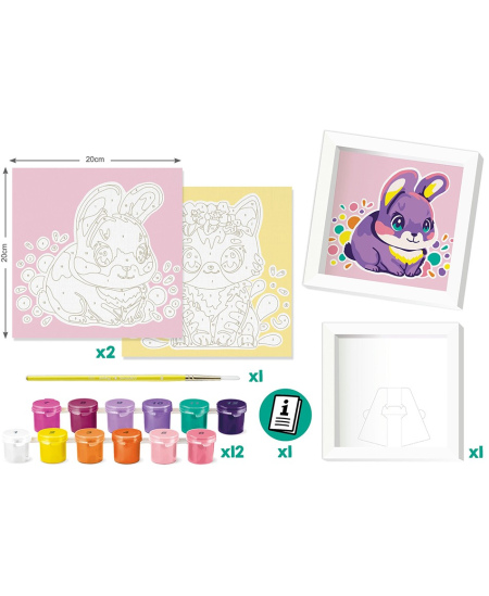 Maalimine numbrite järgi MAPED Creativ Kass ja jänes, 20x20 cm