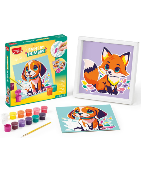 Maalimine numbrite järgi MAPED Creativ Koer ja rebane, 20x20 cm