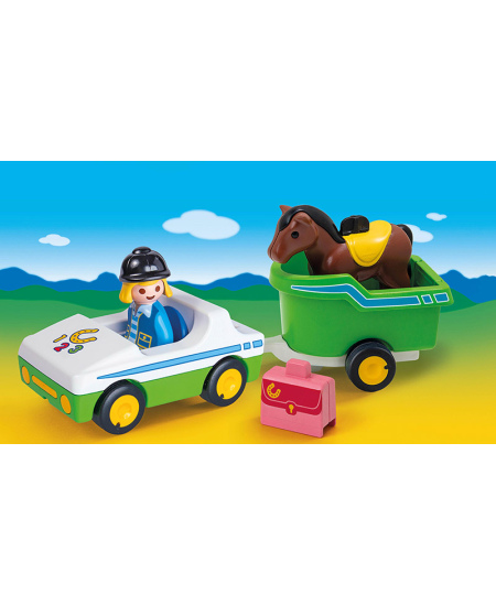 PLAYMOBIL 1.2.3 Auto hobusehaagisega, 70181