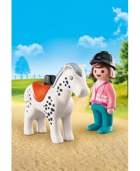 PLAYMOBIL 1.2.3 Ratsanik hobusega, 70404