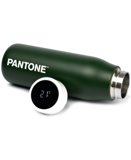 Digitaalse ekraaniga termospudel PANTONE, tumeroheline, 500 ml