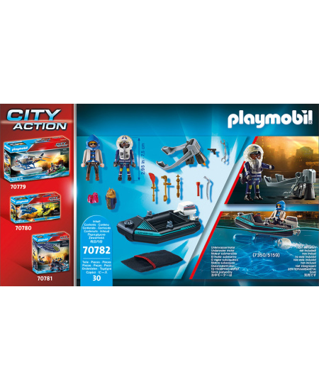 PLAYMOBIL City Action Lendav politseinik röövliga paadis, 70782