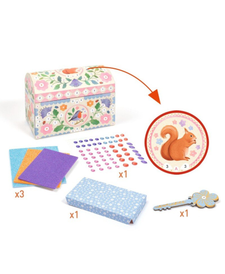 Mosaiigi ja kleebistega kaunistatav karp DJECO Hinnaline aare