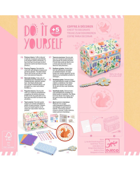 Mosaiigi ja kleebistega kaunistatav karp DJECO Hinnaline aare