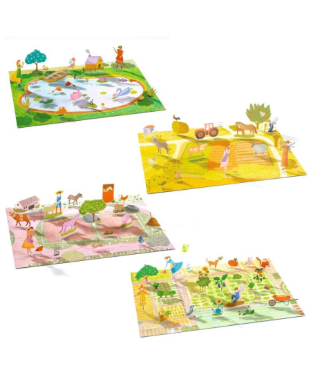 Korduvkasutatavad kerkivad 3D kleebised DJECO Talu