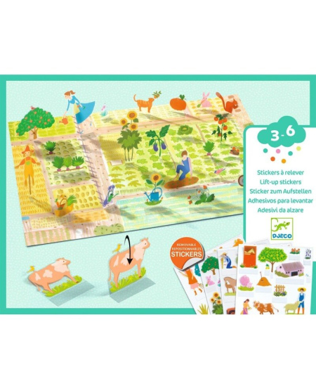 Korduvkasutatavad kerkivad 3D kleebised DJECO Talu