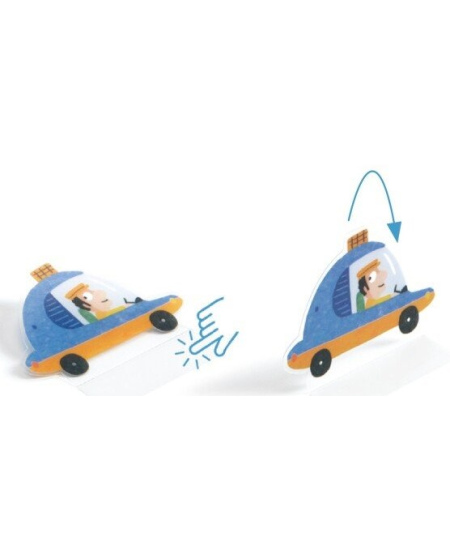 Korduvkasutatavad kerkivad 3D kleebised DJECO Transport