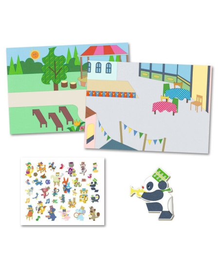 Korduvkasutatavad paksud kleebised alusega DJECO Karneval