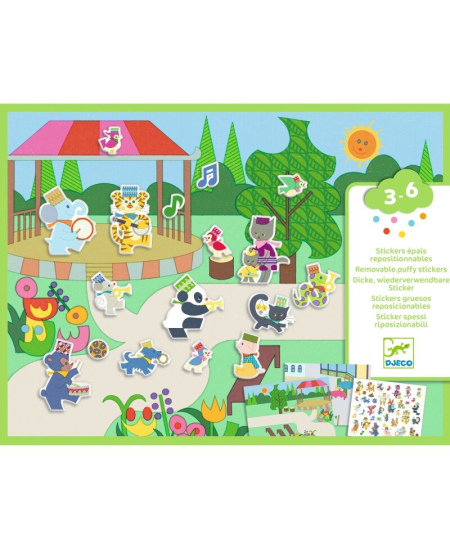 Korduvkasutatavad paksud kleebised alusega DJECO Karneval