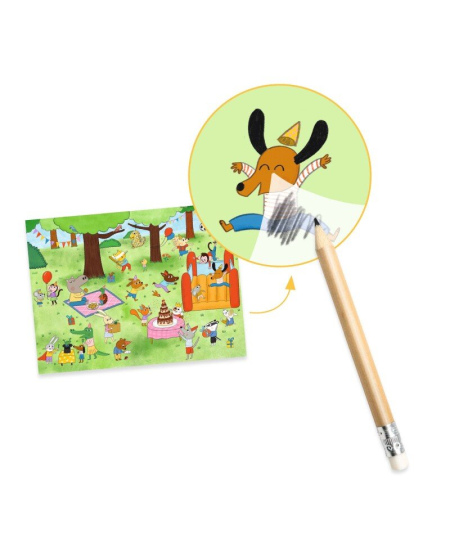 Hõõrutavad pildid DJECO Aeg tähistada