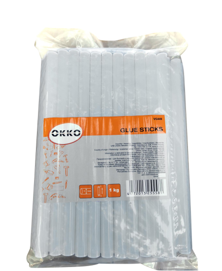 Läbipaistvad liimipulgad OKKO, 11,2 x 200 mm, 1 kg