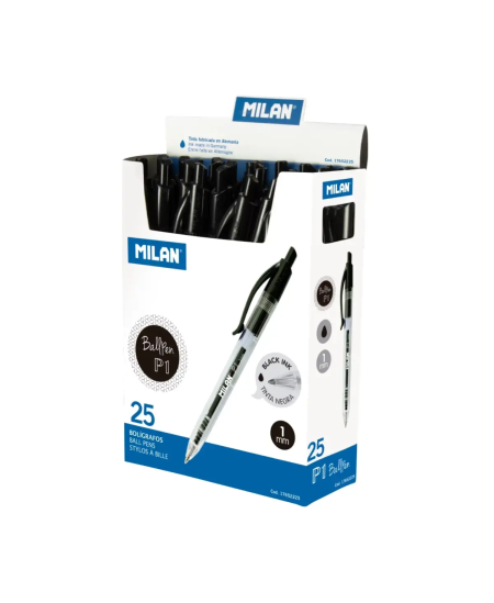 Automaatne pastapliiats MILAN, 1 mm, must