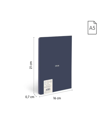 Ruudustikuga märkmik MILAN, A5, 48 lehte, sinine