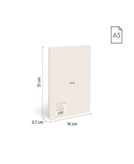 Ruudustikuga märkmik MILAN, A5, 48 lehte, beež