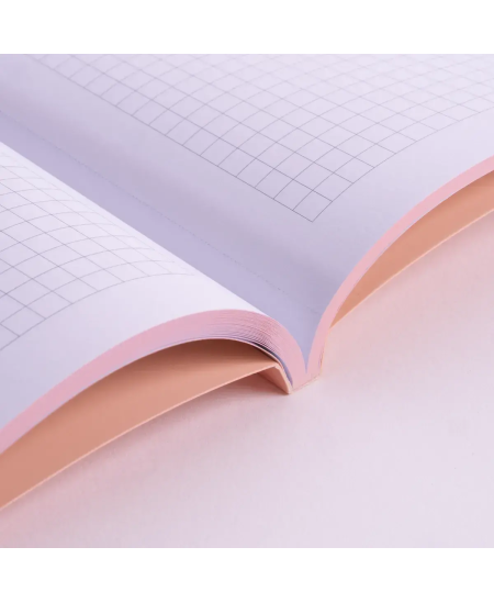 Ruudustikuga märkmik MILAN, A5, 48 lehte, roosa