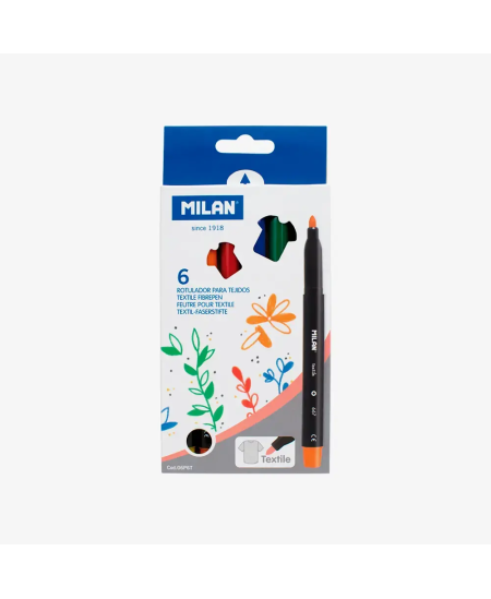 Viltpliiatsid MILAN tekstiilile, 6 värvi