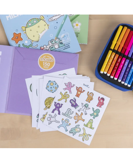 Värvimisvihik MILAN Alien Invasion, kleebistega