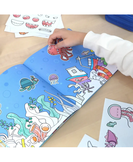 Värvimisvihik MILAN Blue Odissey, kleebistega