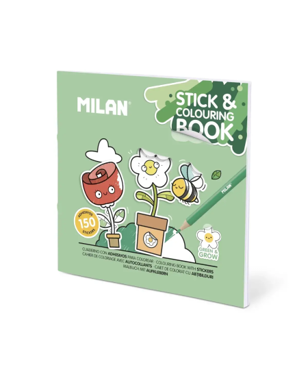 Värvimisvihik MILAN Green & Grow, kleebistega