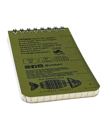 Märkmik SM-LT ART, 125x75 mm, 48 lehte, veekindel, lahtritega, spiraal ülaosas
