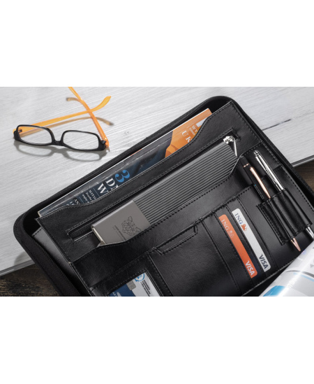 Dokumendikott SOMERSET, A4, tõmblukuga, must.