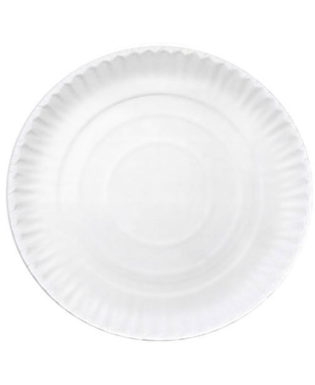 Ühekordsed pabertaldrikud, 25 cm, valged, 100 tk
