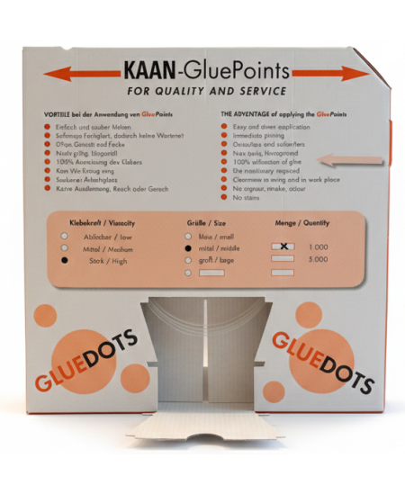Liimitäpid rullis KAAN Glue Dots, 10 mm, keskmine nakkuvus, 1000 tk