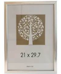 Rėmelis nuotraukoms, medinis, 21x30 cm (A4), sidabrinis