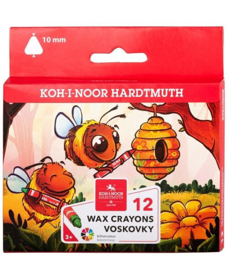 Vahakriidid KOH-I-NOOR Jumbo, kolmnurksed, 12 värvi