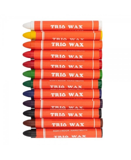 Vahakriidid KOH-I-NOOR Jumbo, kolmnurksed, 12 värvi