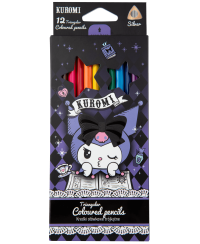 Värvipliiatsid KUROMI, kolmnurksed, 12 värvi