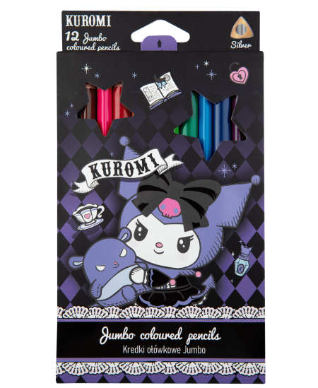 Värvipliiatsid KUROMI Jumbo, 12 värvi