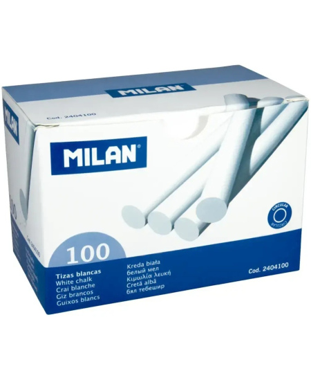 Koolikriit MILAN, ümar, valge, 100 tk.
