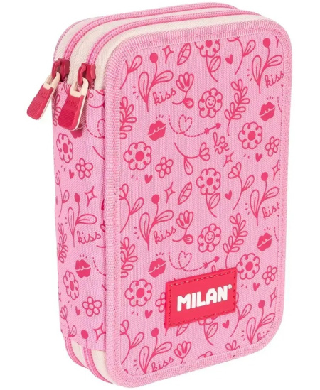Pinal MILAN Flowicorn, kahe taskuga, täidetud, roosa värvi