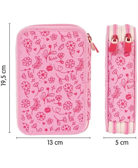 Pinal MILAN Flowicorn, kahe taskuga, täidetud, roosa värvi