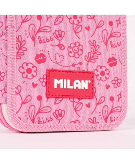Pinal MILAN Flowicorn, kahe taskuga, täidetud, roosa värvi